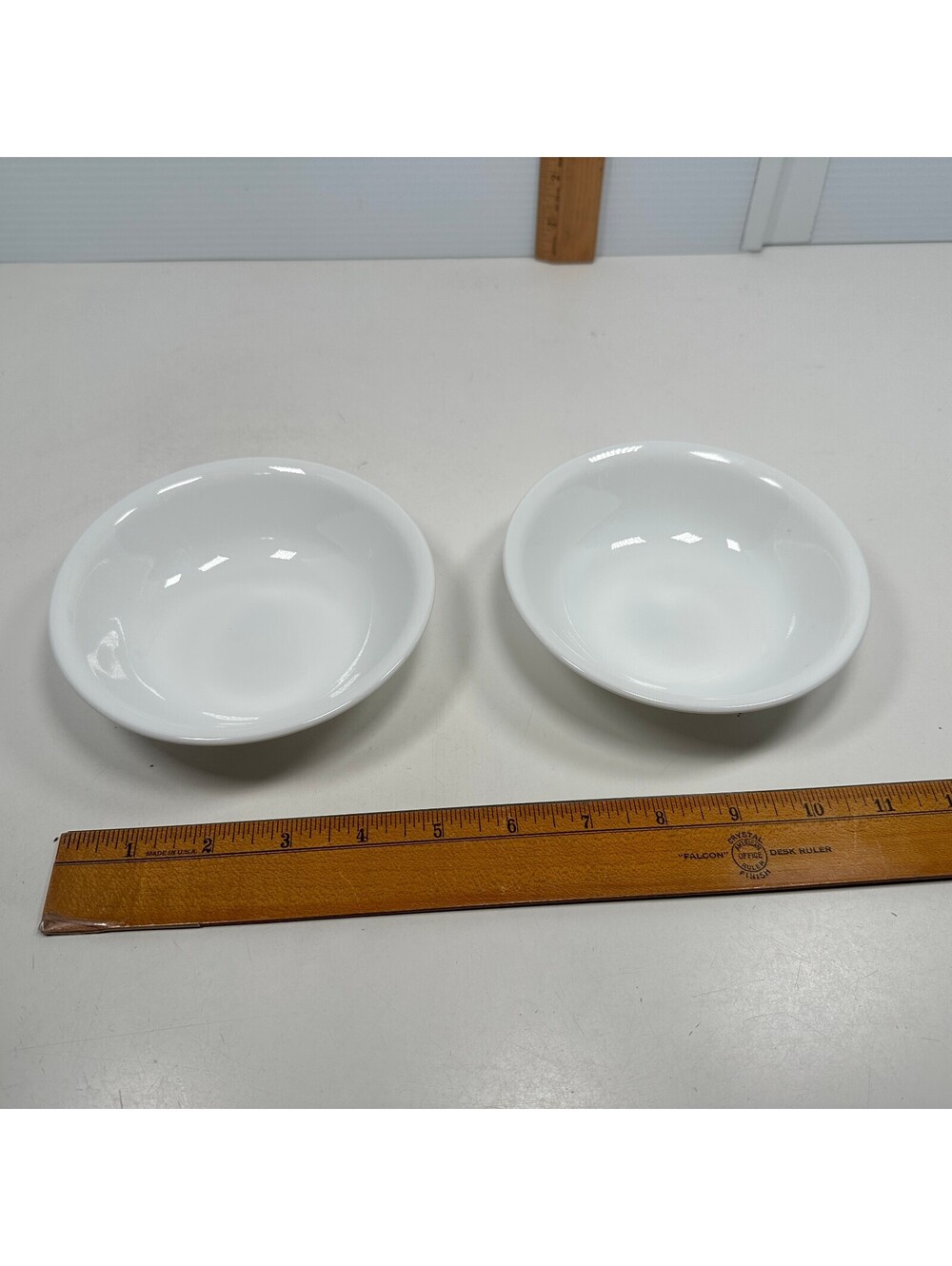 Vintage Retired 80's Set of 2 Corelle Corning White Fruit Bowls 5 1/2" Diam